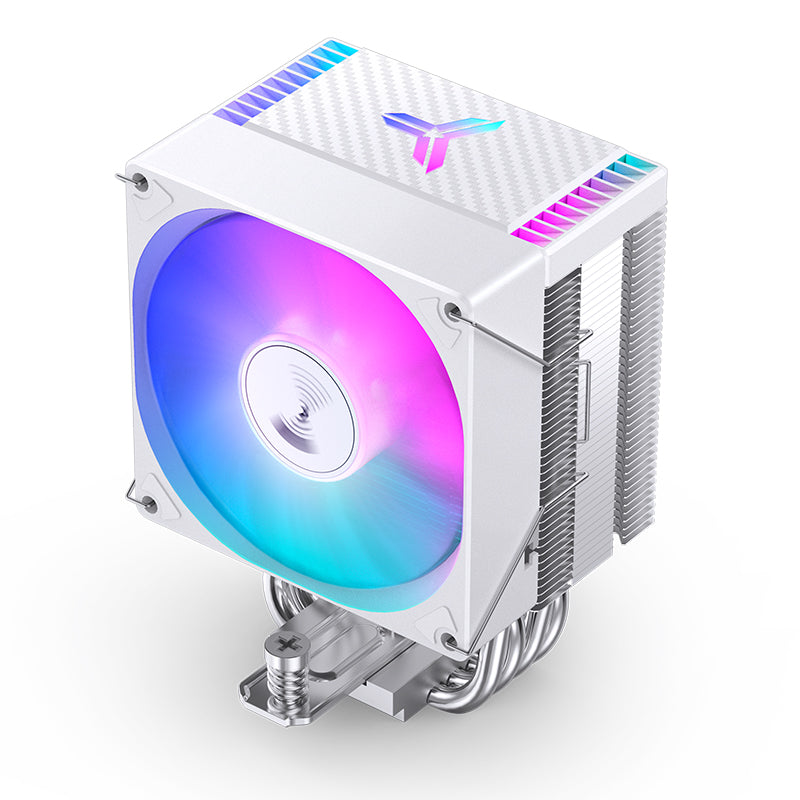 JONSBO CR-1400EVO RGB White CPU Cooler, 120mm PWM Fan, Aluminum & Copper Heat Sink, RGB Lighting, White