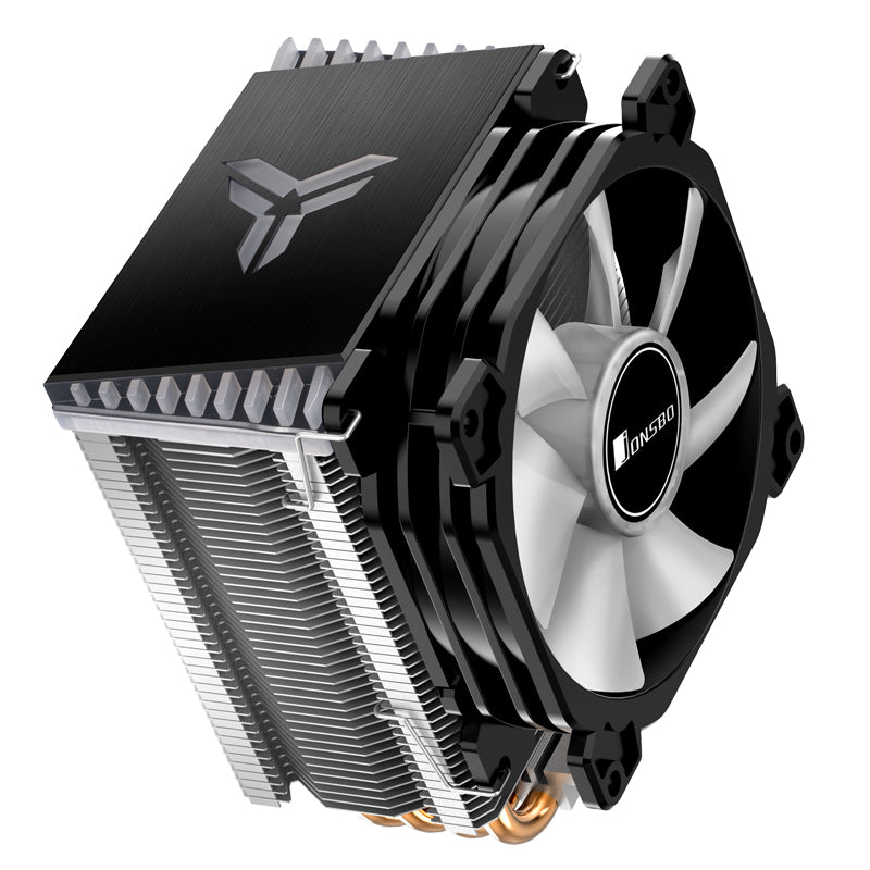 JONSBO CR1400 RGB Black CPU Cooler, 120mm PWM Fan, Aluminum & Copper Heat Sink, RGB Lighting, Black