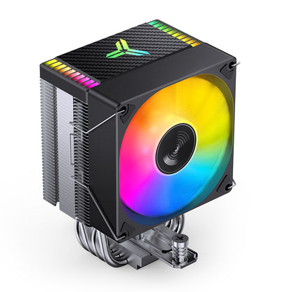 JONSBO CR-1400EVO ARGB Black CPU Cooler, 120mm PWM Fan, Aluminum & Copper Heat Sink, Addressable RGB Lighting, Black