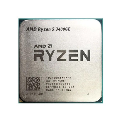 AMD Ryzen 5 3400GE Processor, 4 Cores, 8 Threads, 3.7 GHz (4.2 GHz Turbo), AM4, 65W TDP - Desktop CPU