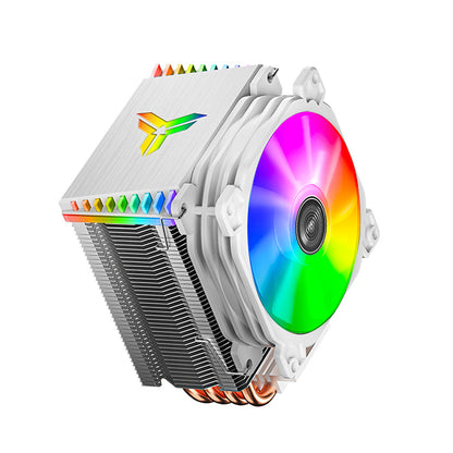 JONSBO CR1400 ARGB White CPU Cooler, 120mm PWM Fan, Aluminum & Copper Heat Sink, Addressable RGB Lighting, White