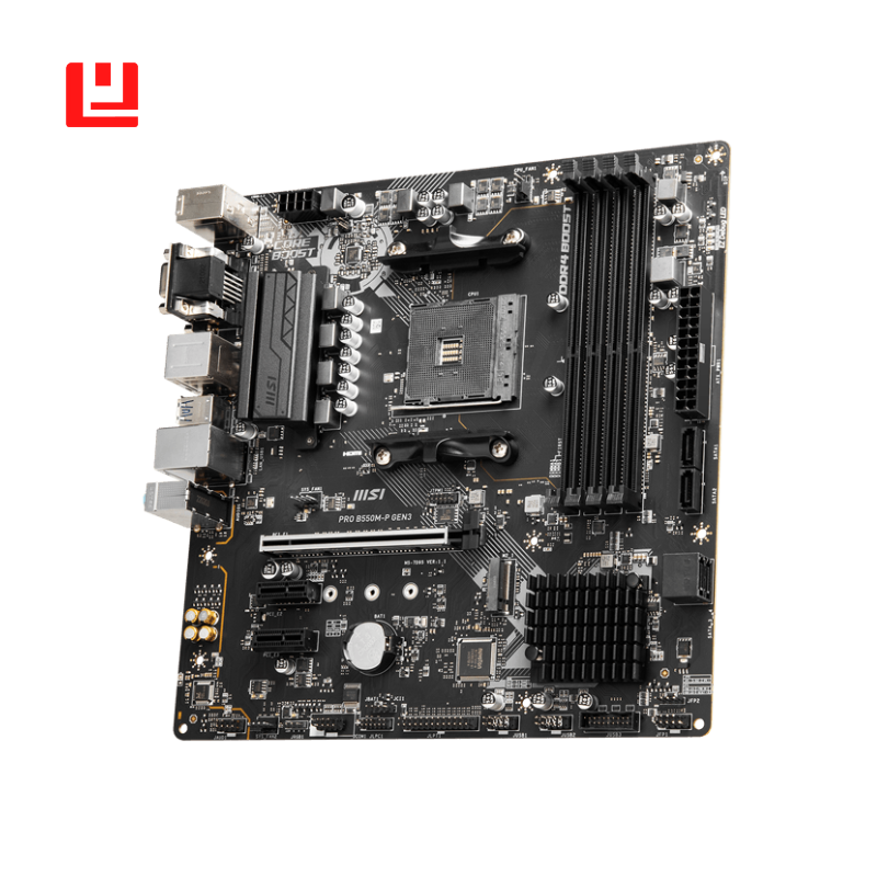 MSI PRO B550M-P GEN3 Motherboard, Micro ATX, AM4 Socket, AMD B550 Chipset, DDR4, PCIe 4.0, USB 3.2 Gen 1, HDMI