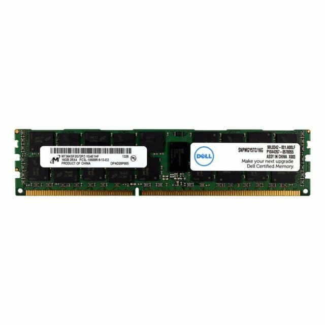 MT DDR3 16GB 1333MHz Server RAM, ECC REG, PC3-10600R, Unbuffered DIMM