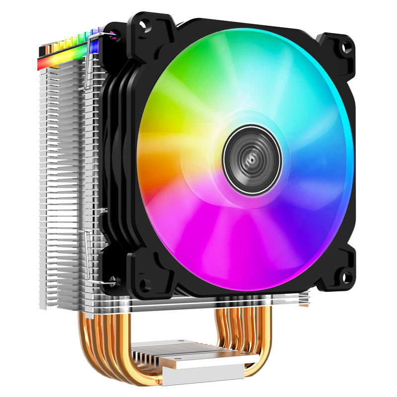 JONSBO CR1400 ARGB Black CPU Cooler, 120mm PWM Fan, Aluminum & Copper Heat Sink, Addressable RGB Lighting, Black