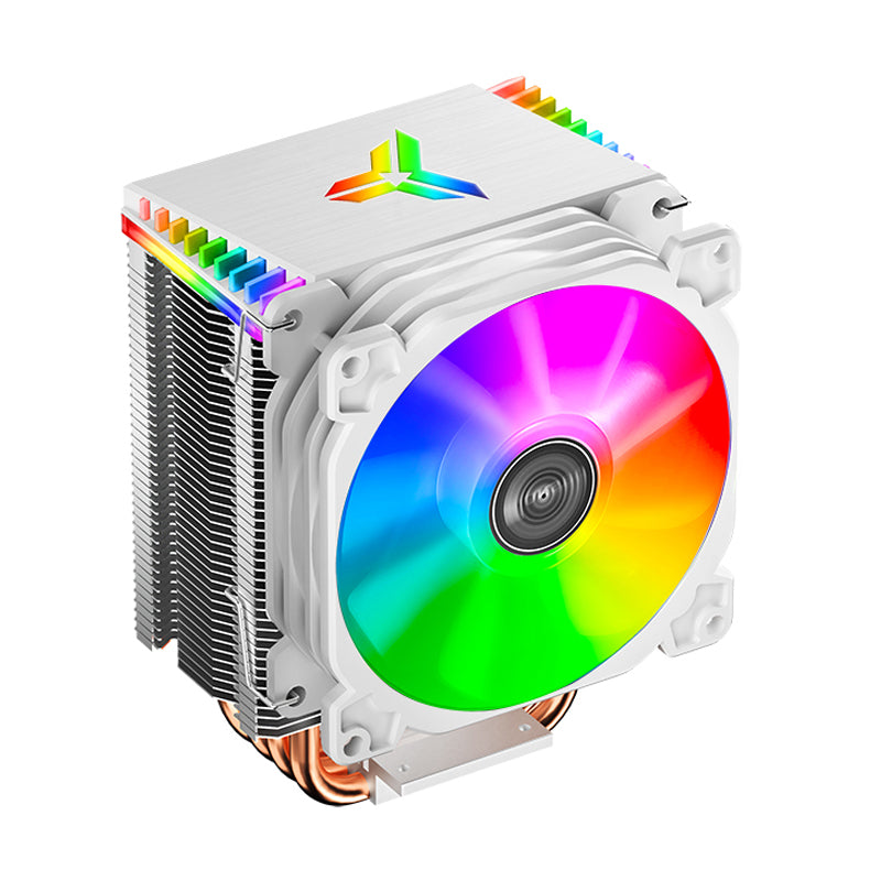 JONSBO CR1400 ARGB White CPU Cooler, 120mm PWM Fan, Aluminum & Copper Heat Sink, Addressable RGB Lighting, White