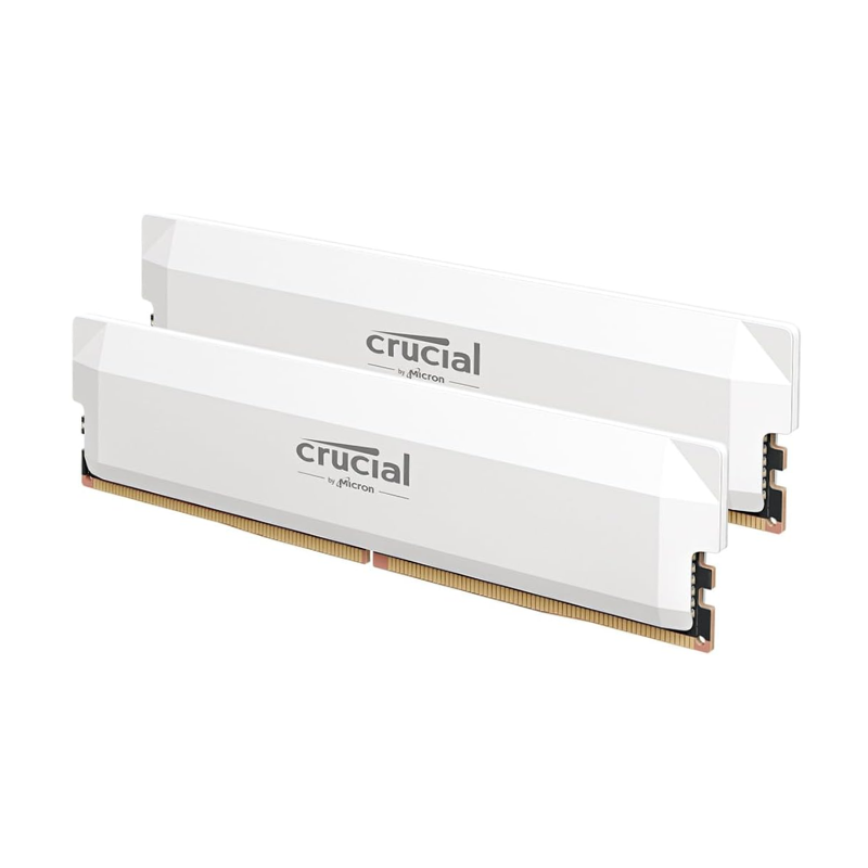 Crucial Pro DDR5 RAM 32GB Kit (2x16GB) 6000MHz White - High-Speed Desktop Memory