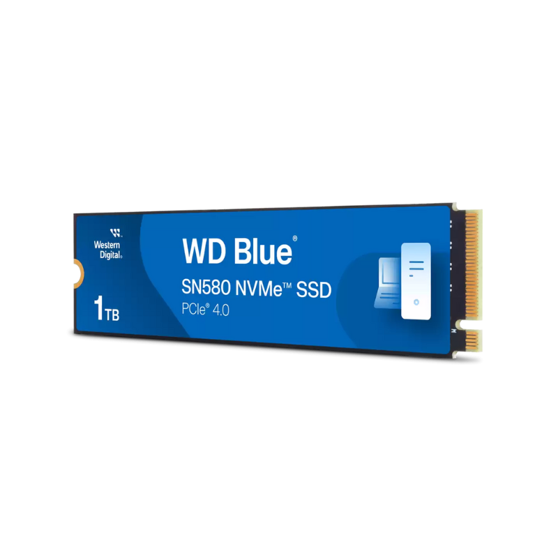 WD Blue SN580 1TB NVMe Internal SSD, PCIe Gen 4, Up to 4150 MB/s Read, M.2 2280, WDS100T3B0E