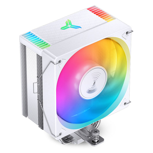 JONSBO CR1000EVO ARGB White CPU Air Cooler, 120mm PWM Fan, 4 Heat Pipes, Addressable RGB, White