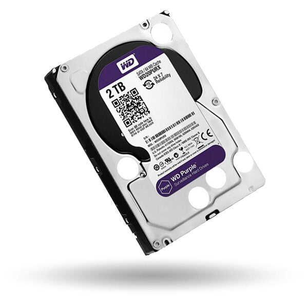 Refurbished WD 2TB WD20PURX Purple SATA Hard Drive, 5400 RPM, 64MB Cache - High-Density Storage