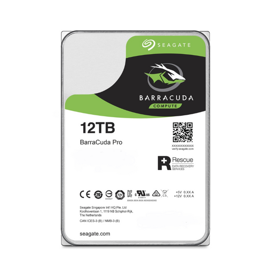 Seagate BarraCuda Pro 12TB Hard Drive, 3.5-Inch, 7200 RPM, SATA 6Gb/s, 256MB Cache,HDD