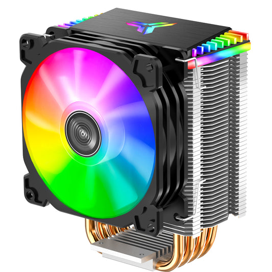 JONSBO CR1400 ARGB Black CPU Cooler, 120mm PWM Fan, Aluminum & Copper Heat Sink, Addressable RGB Lighting, Black