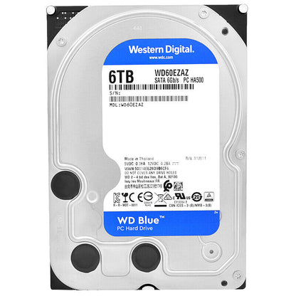 WD 6TB WD60EZAZ Hard Drive, 5400 RPM, SATA 6Gb/s, 256MB Cache - Refurbished