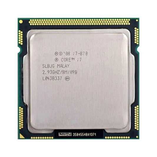 Intel Core i7-870 Processor, 4 Cores, 8 Threads, 2.93 GHz (3.6 GHz Turbo), LGA 1156, 8MB Cache - Desktop CPU