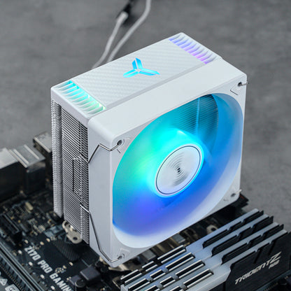 JONSBO CR1000EVO ARGB White CPU Air Cooler, 120mm PWM Fan, 4 Heat Pipes, Addressable RGB, White