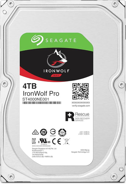 IronWolf Pro 4TB ST4000NE001, 7200 RPM, 256MB Cache, SATA 6Gb/s, 3.5" Internal Hard Drive - Refurbished