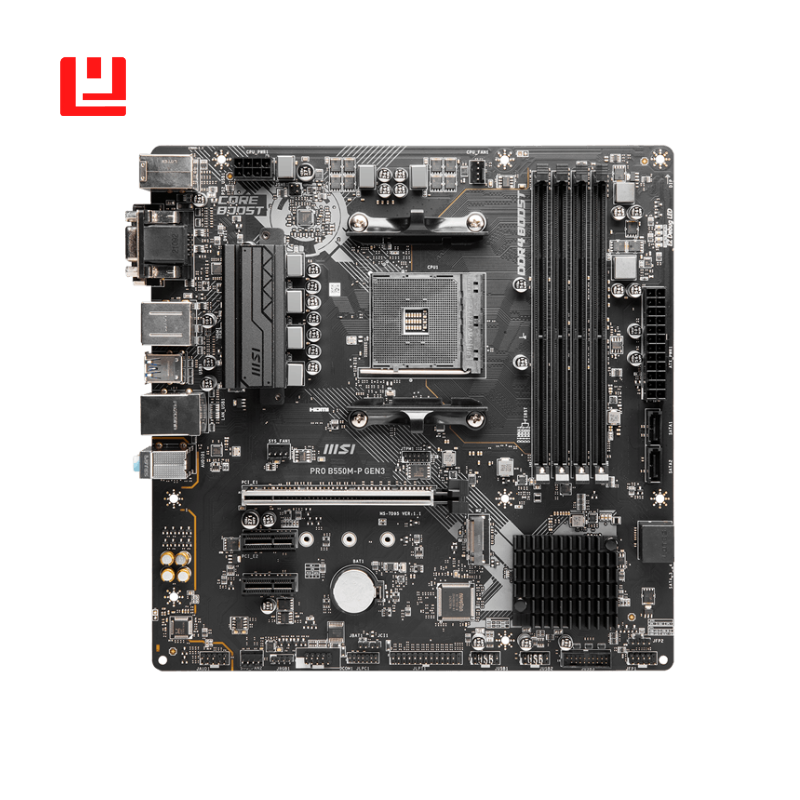 MSI PRO B550M-P GEN3 Motherboard, Micro ATX, AM4 Socket, AMD B550 Chipset, DDR4, PCIe 4.0, USB 3.2 Gen 1, HDMI