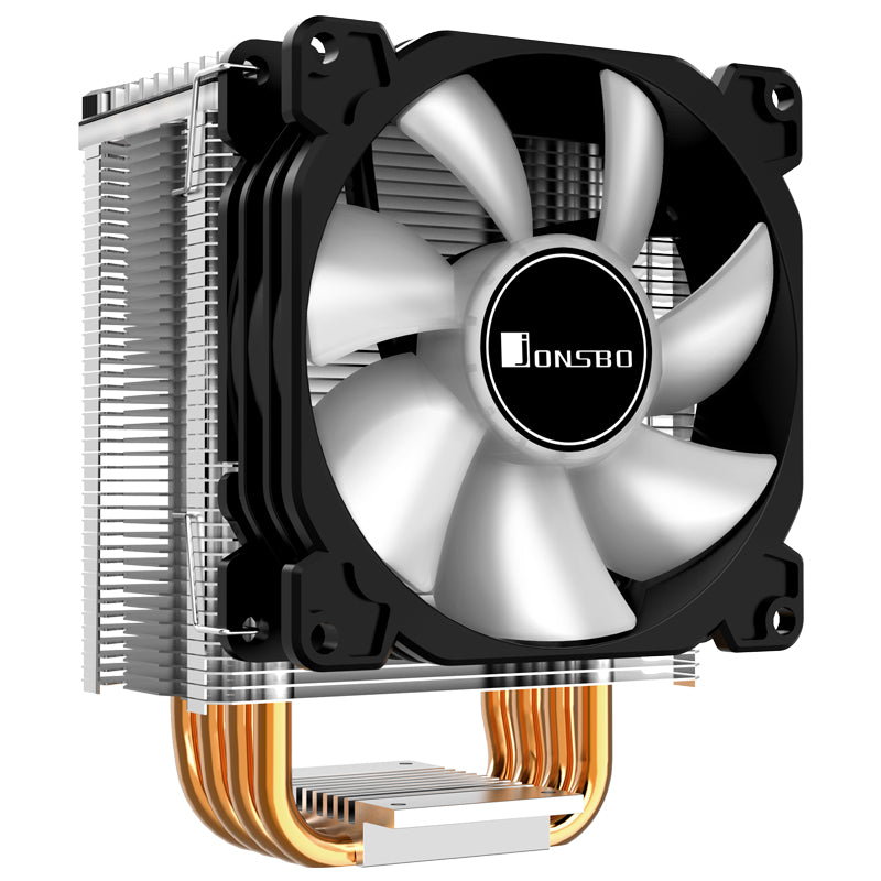 JONSBO CR1400 ARGB Black CPU Cooler, 120mm PWM Fan, Aluminum & Copper Heat Sink, Addressable RGB Lighting, Black