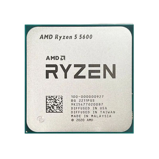 AMD Ryzen 5 5600 Processor, 6 Cores, 12 Threads, 3.5 GHz (4.4 GHz Turbo), AM4, 32MB Cache - Desktop CPU