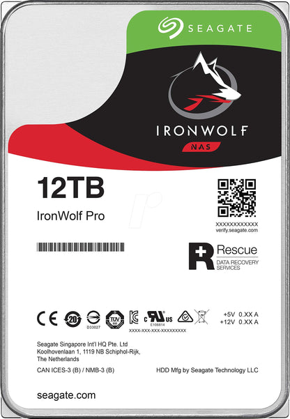 IronWolf Pro 12TB ST12000NE0008, 7200 RPM, 256MB Cache, 3.5" Internal Hard Drive - Refurbished