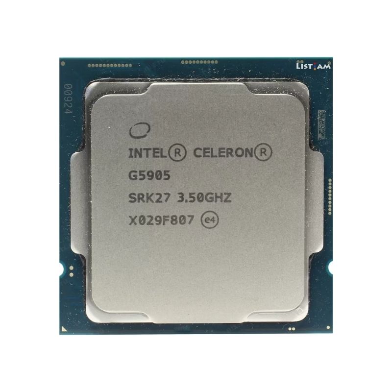 Intel Pentium Gold G5905 Processor, 2 Cores, 2 Threads, 3.5 GHz, LGA 1200, 4MB Cache - Desktop CPU