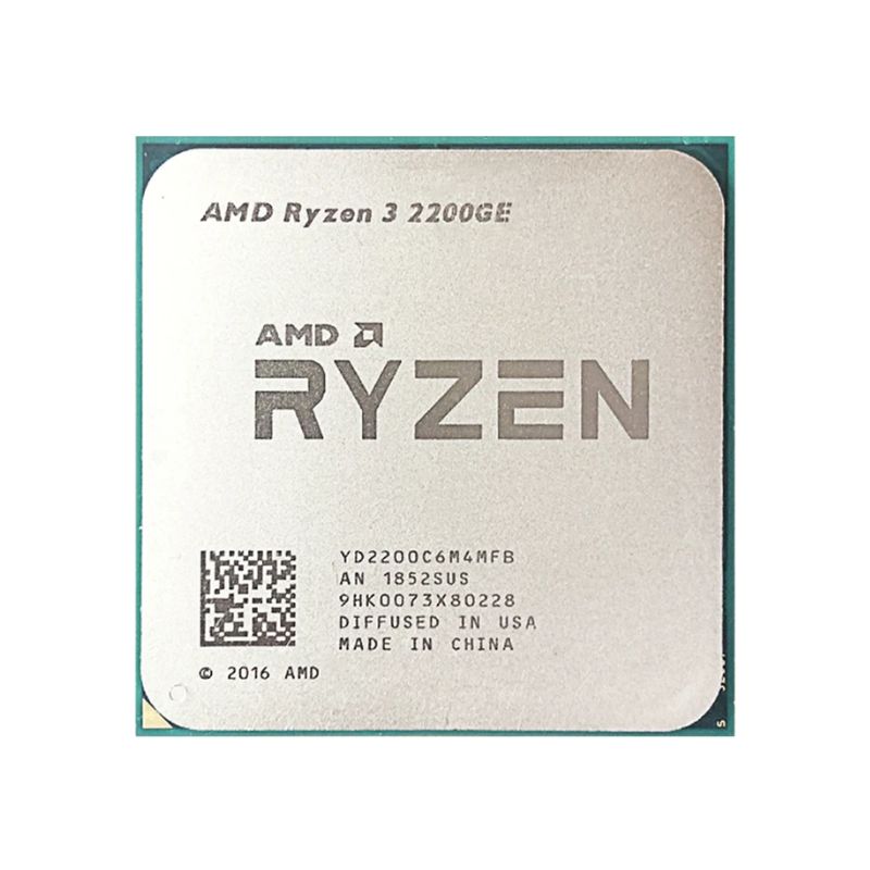 AMD Ryzen 3 2200GE Processor, 4 Cores, 4 Threads, 3.4 GHz, 4MB Cache, AM4 Socket - Desktop CPU