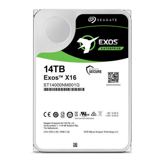 Exos X16 14TB ST14000NM001G Refurbished Hard Drive - Enterprise Storage, 7200 RPM, 256MB Cache, SATA 6Gb/s