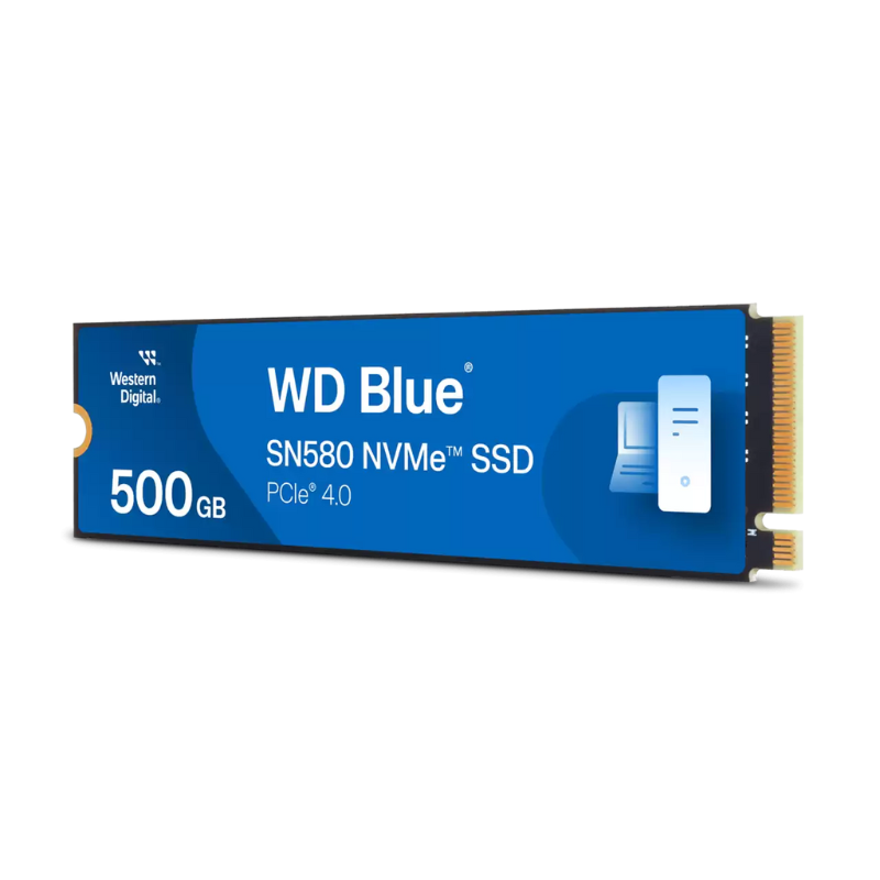 WD Blue SN580 500GB NVMe SSD, PCIe Gen3 x4, M.2 2280, Read Speed up to 3100 MB/s