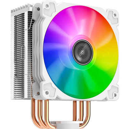 JONSBO CR1000EVO RGB White CPU Air Cooler, 120mm PWM Fan, 4 Heat Pipes, RGB Lighting, White