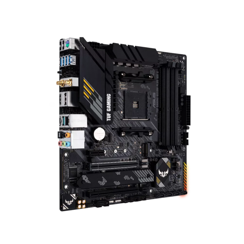 ASUS TUF GAMING B550M-PLUS (WI-FI) II, AMD AM4, PCIe 4.0, Dual M.2, 2.5Gb LAN, Micro-ATX, RGB Lighting - Gaming Motherboard