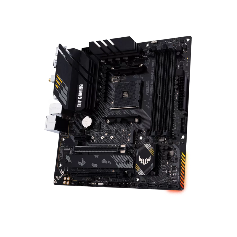 ASUS TUF GAMING B550M-PLUS (WI-FI) II, AMD AM4, PCIe 4.0, Dual M.2, 2.5Gb LAN, Micro-ATX, RGB Lighting - Gaming Motherboard