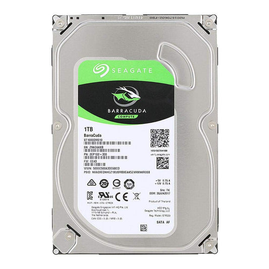 Seagate BarraCuda 1TB ST1000DM010, 7200 RPM, 64MB Cache, 3.5" Internal Hard Drive - Refurbished