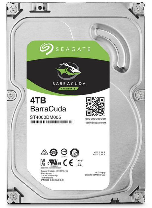 Seagate BarraCuda 4TB ST4000DM005 Hard Drive, 3.5" SATA 6Gb/s, 7200 RPM - Refurbished