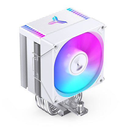 JONSBO CR-1400EVO RGB White CPU Cooler, 120mm PWM Fan, Aluminum & Copper Heat Sink, RGB Lighting, White