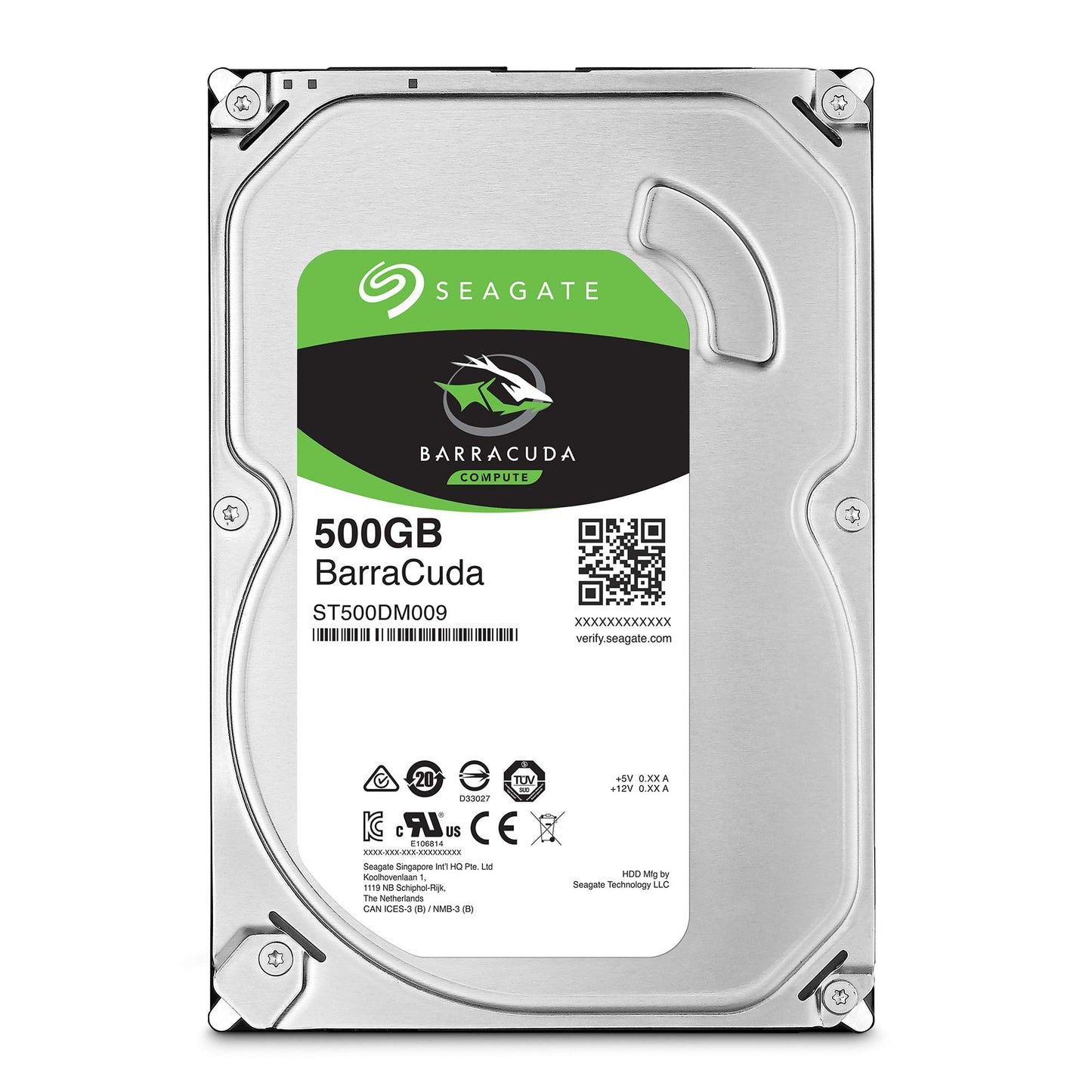 Seagate BarraCuda 500GB ST500DM009 Hard Drive, 7200 RPM, SATA III 6Gb/s, 16MB Cache - Refurbished