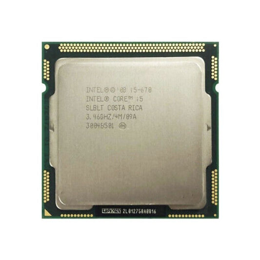 Intel Core i5-670 Processor, 2 Cores, 4 Threads, 3.46 GHz, LGA 1156, 4MB Cache - Desktop CPU