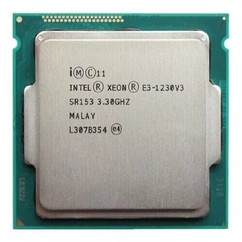 Intel Xeon E3-1230 v3 Processor, 4 Cores, 8 Threads, 3.3 GHz (3.7 GHz Turbo), LGA 1150, 8MB Cache - Server CPU