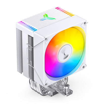 JONSBO CR-1400EVO ARGB White CPU Cooler, 120mm PWM Fan, Aluminum & Copper Heat Sink, Addressable RGB Lighting, White