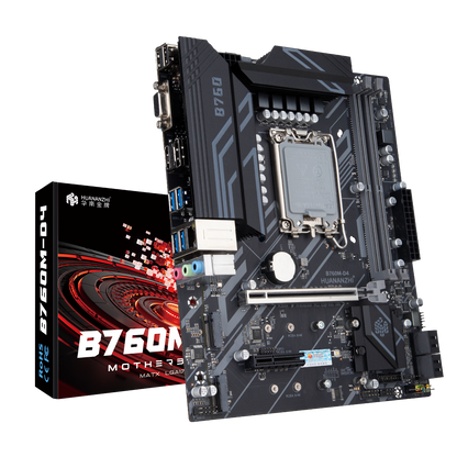 HUANANZHI B760M-D4-B Micro ATX Motherboard, Intel LGA1700, DDR4 3200MHz, PCIe 4.0, Dual M.2 NVMe