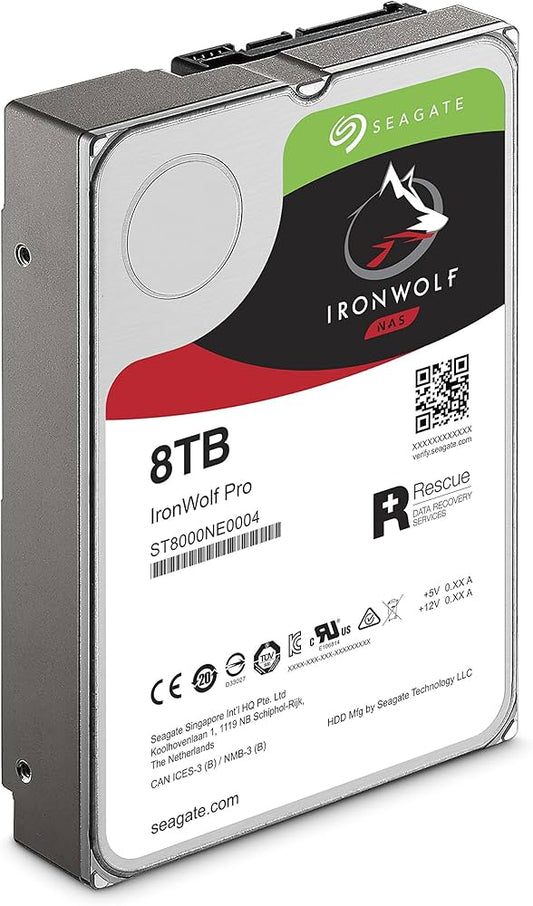 IronWolf Pro 8TB ST8000NE0004, Refurbished, 7200 RPM, 256MB Cache, 3.5" SATA Hard Drive