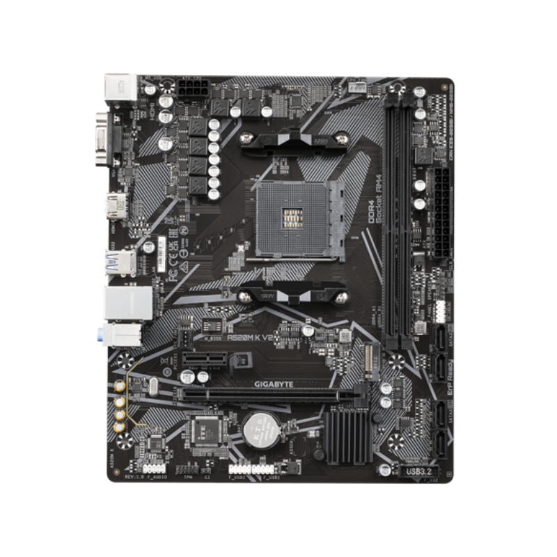 GIGABYTE A520M K V2 Motherboard, Micro-ATX, AM4 Socket, DDR4, PCIe 3.0