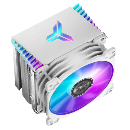 JONSBO CR1400 RGB White CPU Cooler, 120mm PWM Fan, Aluminum & Copper Heat Sink, RGB Lighting, White