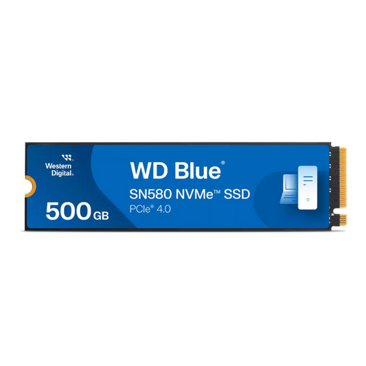 WD Blue SN580 500GB NVMe SSD, PCIe Gen3 x4, M.2 2280, Read Speed up to 3100 MB/s