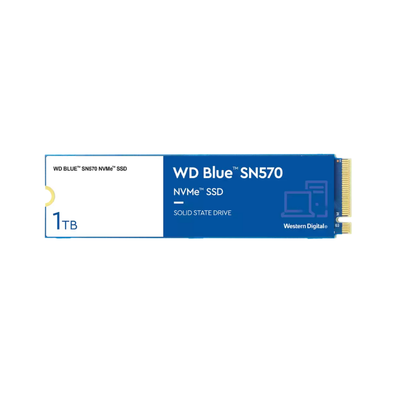 WD Blue SN570 1TB NVMe M.2 SSD, PCIe Gen3, 3500MB/s Read, 3000MB/s Write - High-Speed Storage Solution