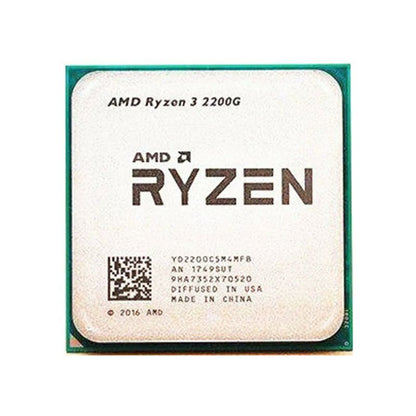 AMD Ryzen 3 2200G Processor, 4 Cores, 4 Threads, 3.5 GHz (3.7 GHz Turbo), AM4, Radeon Vega 8 Graphics - Desktop CPU