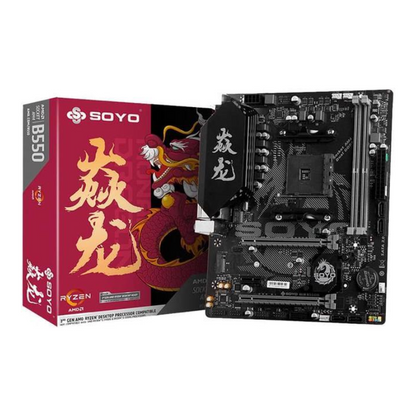 SOYO B550M Motherboard, Micro-ATX, AM4 Socket, PCIe 4.0, DDR4 Support, USB 3.2 Gen2 - Gaming & Desktop Motherboard