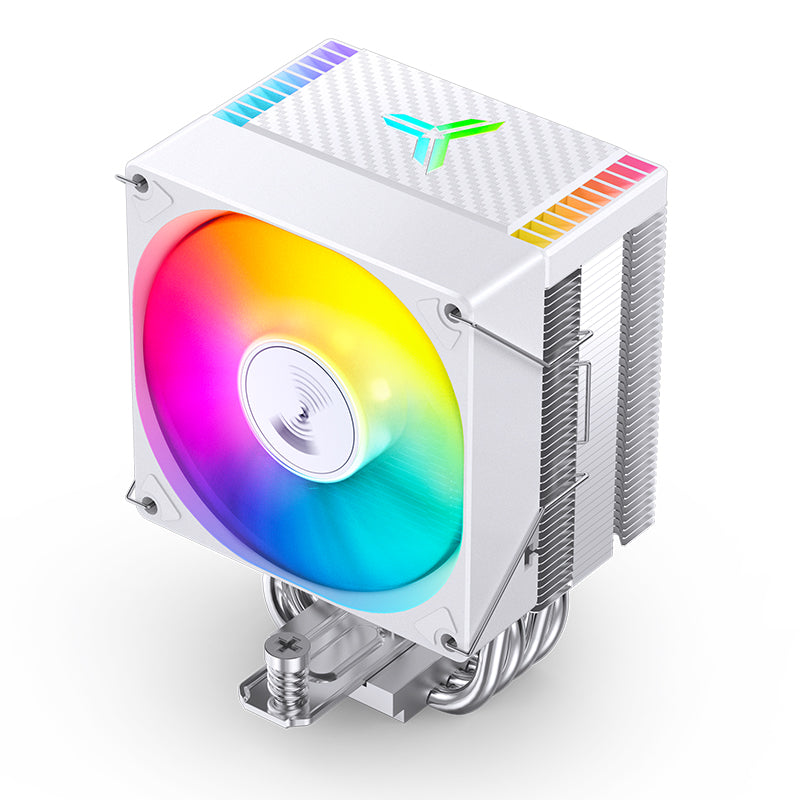 JONSBO CR-1400EVO ARGB White CPU Cooler, 120mm PWM Fan, Aluminum & Copper Heat Sink, Addressable RGB Lighting, White