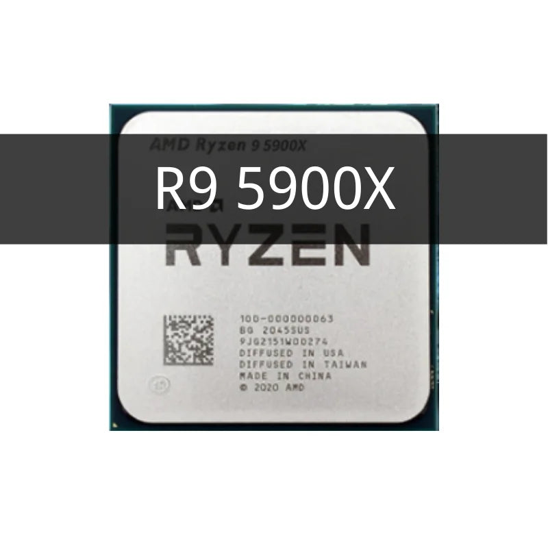 AMD Ryzen 9 5900X Processor, 12 Cores, 24 Threads, 3.7 GHz (4.8 GHz Turbo), AM4, 64MB Cache - Desktop CPU