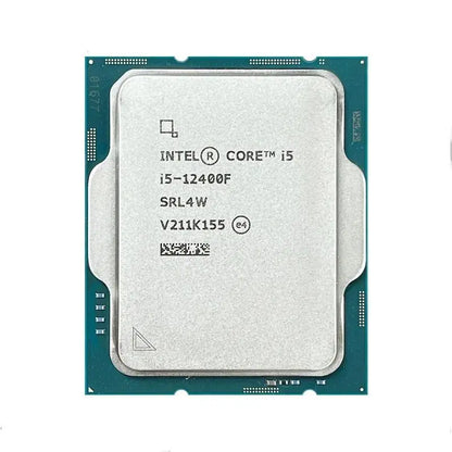 Intel Core i5-12400F Processor, 6 Cores, 12 Threads, 2.5 GHz (4.4 GHz Turbo), LGA 1700, 18MB Cache - Desktop CPU