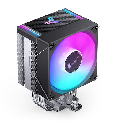 JONSBO CR-1400EVO RGB Black CPU Cooler, 120mm PWM Fan, Aluminum & Copper Heat Sink, RGB Lighting, Black