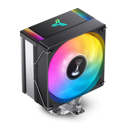 JONSBO CR1000EVO RGB Black CPU Air Cooler, 120mm PWM Fan, 4 Heat Pipes, RGB Lighting, Black